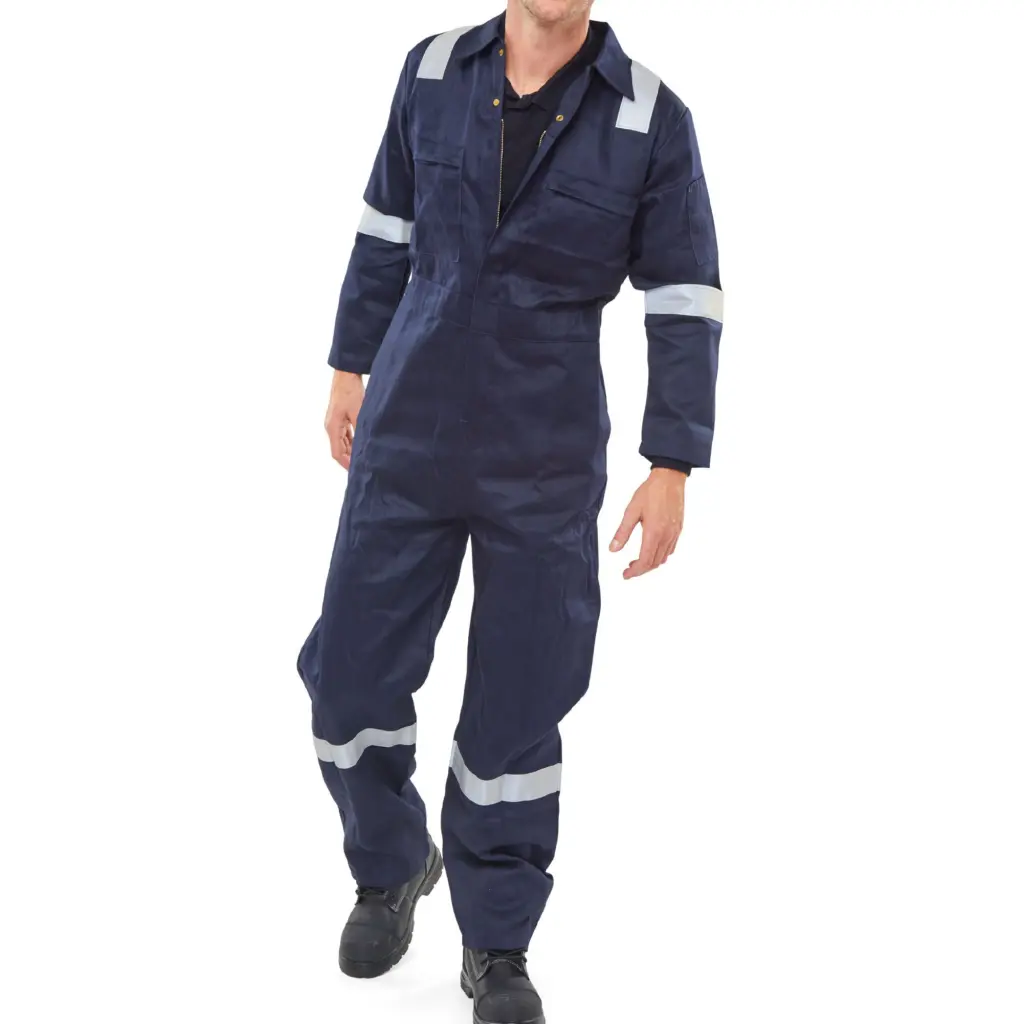 Beeswift Flame Retardant Burgan Boilersuit Anti-Static Navy Blue 48