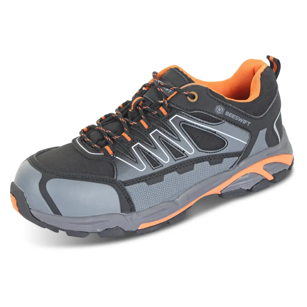 Beeswift Footwear Trainer S3 Composite Black / Orange / Grey Size 13