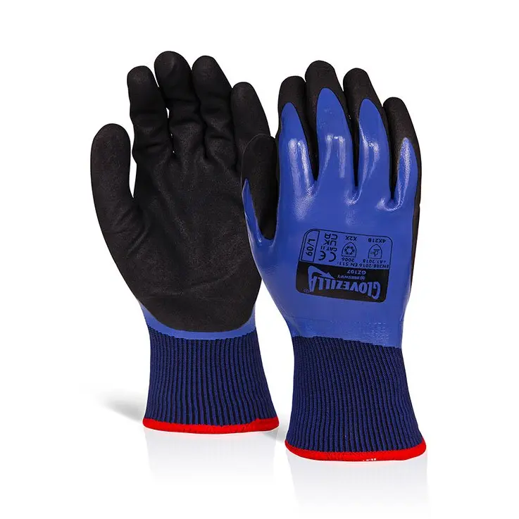 Beeswift GLOVEZILLA WATERPROOF THERMAL NITRILE GLOVE BLUE MED (08) Pk10