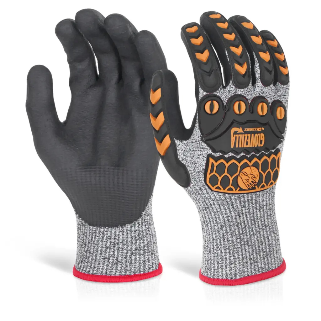 Beeswift Glovezilla Nitrile Palm Coated Glove Grey L (Pair)