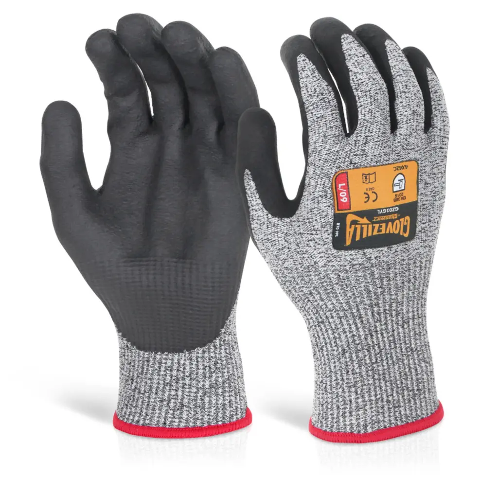 Beeswift Glovezilla Nitrile Palm Coated Glove Grey S (Pair)