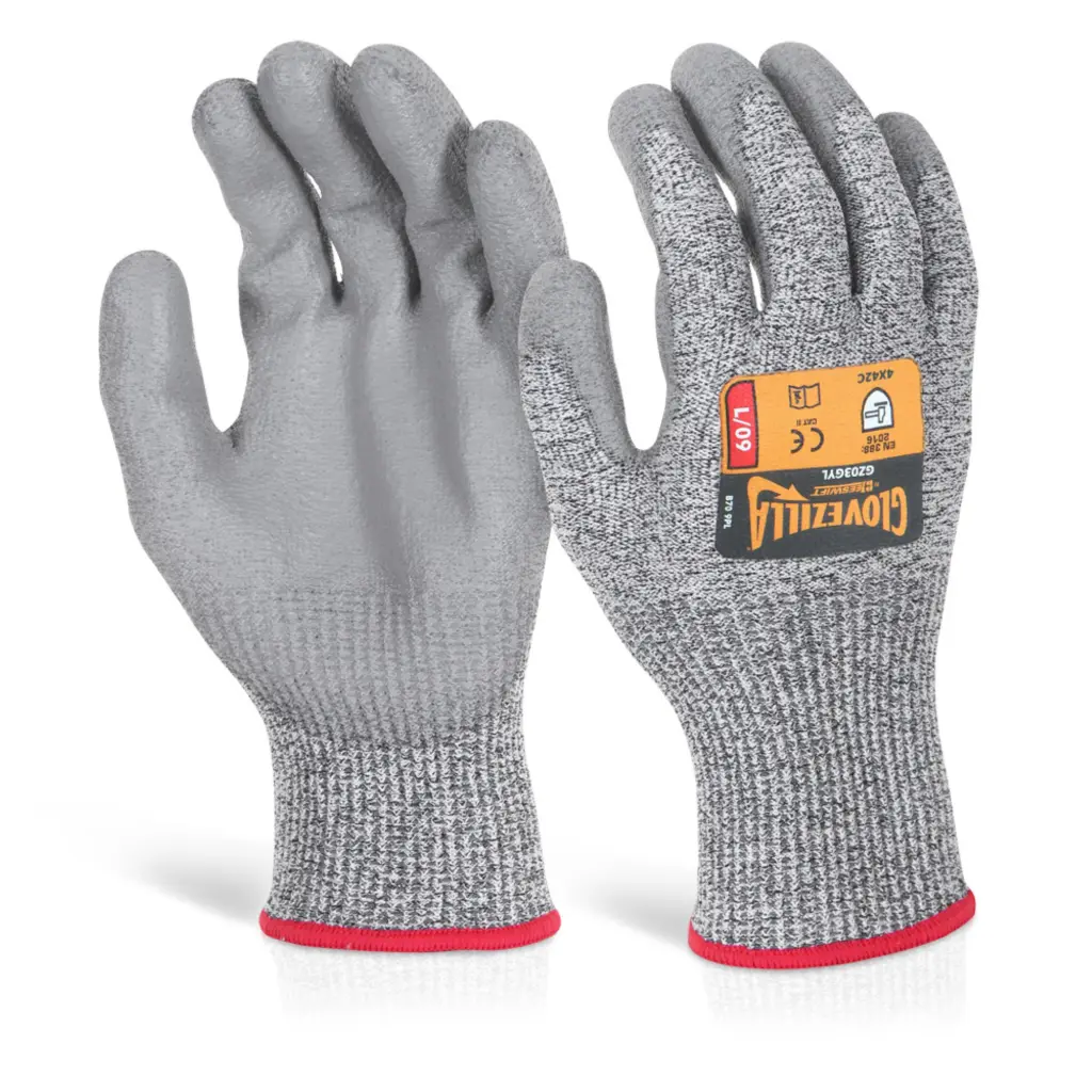 Beeswift Glovezilla Pu Palm Coated Glove Grey XL (Pair)
