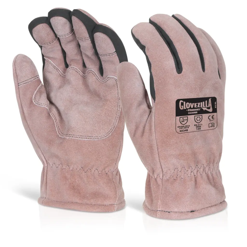 Beeswift Glovezilla Thermal Leather Glove Brown XL (Pair)