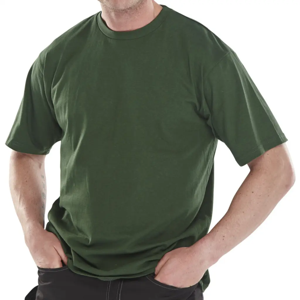Beeswift Heavy Weight Tee Shirt Bottle Green 2XL