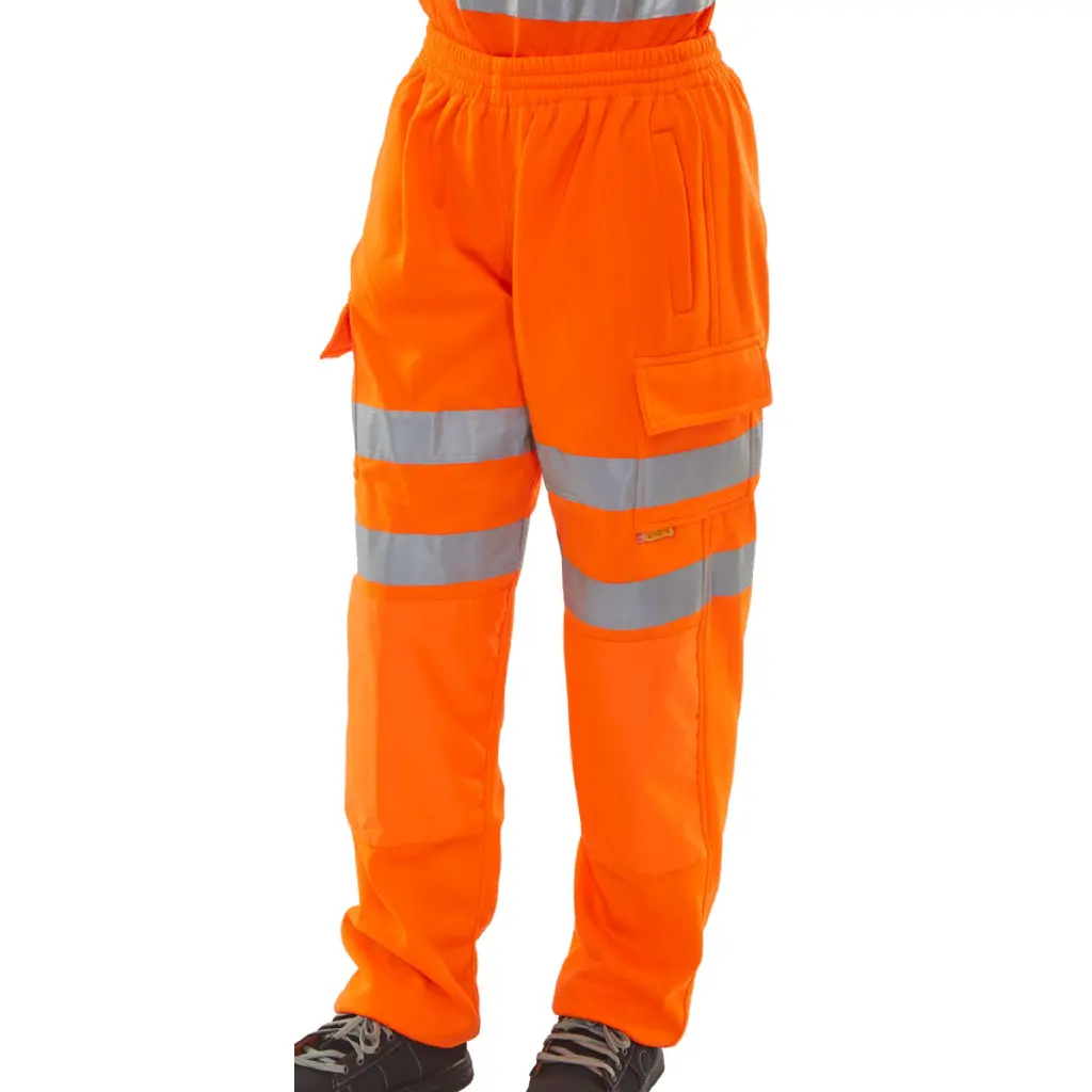 Beeswift Hi Viz Jogging Bottoms Orange 2XL