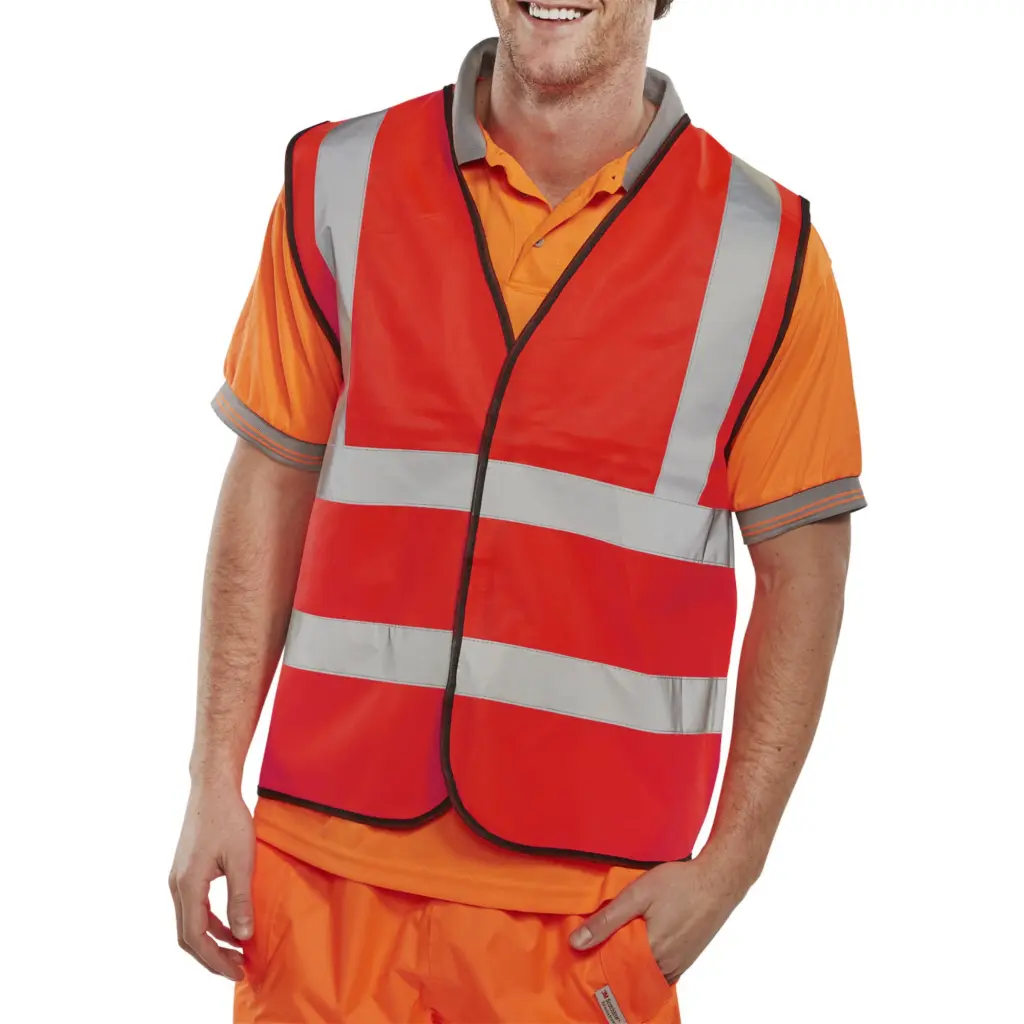 Beeswift Hi Viz Waistcoat Full App. G Red 4XL