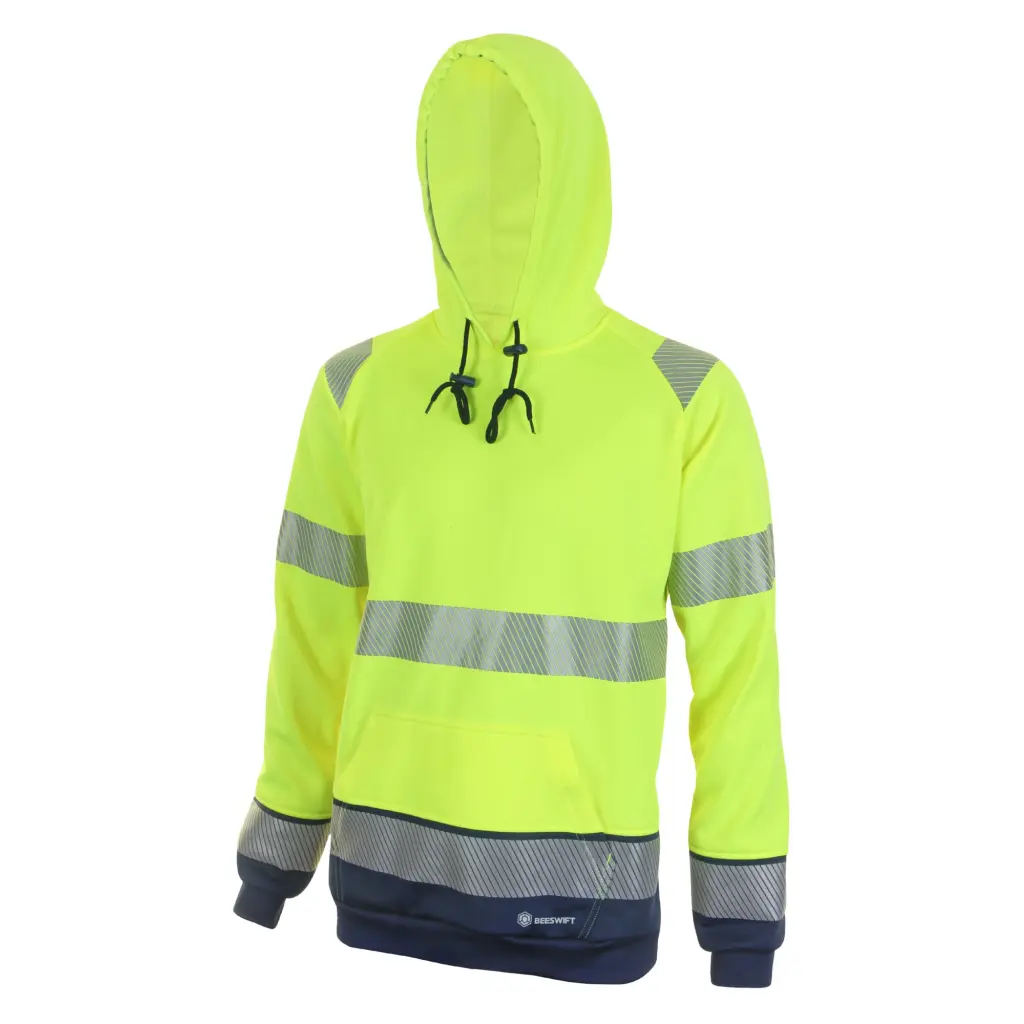 Beeswift High Visibility  Two Tone Hoody Saturn Yellow / Navy L