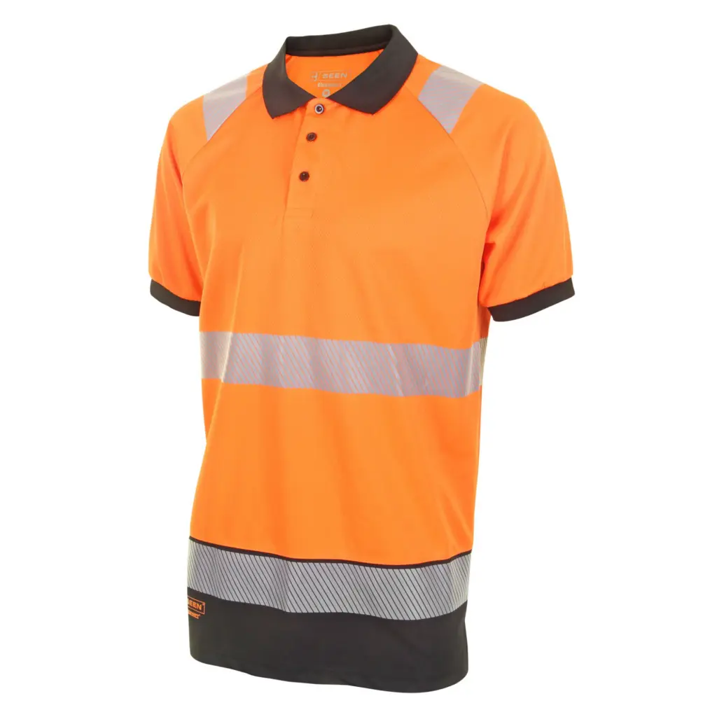Beeswift High Visibility  Two Tone Polo Shirt Short Sleeve Orange / Black 2XL