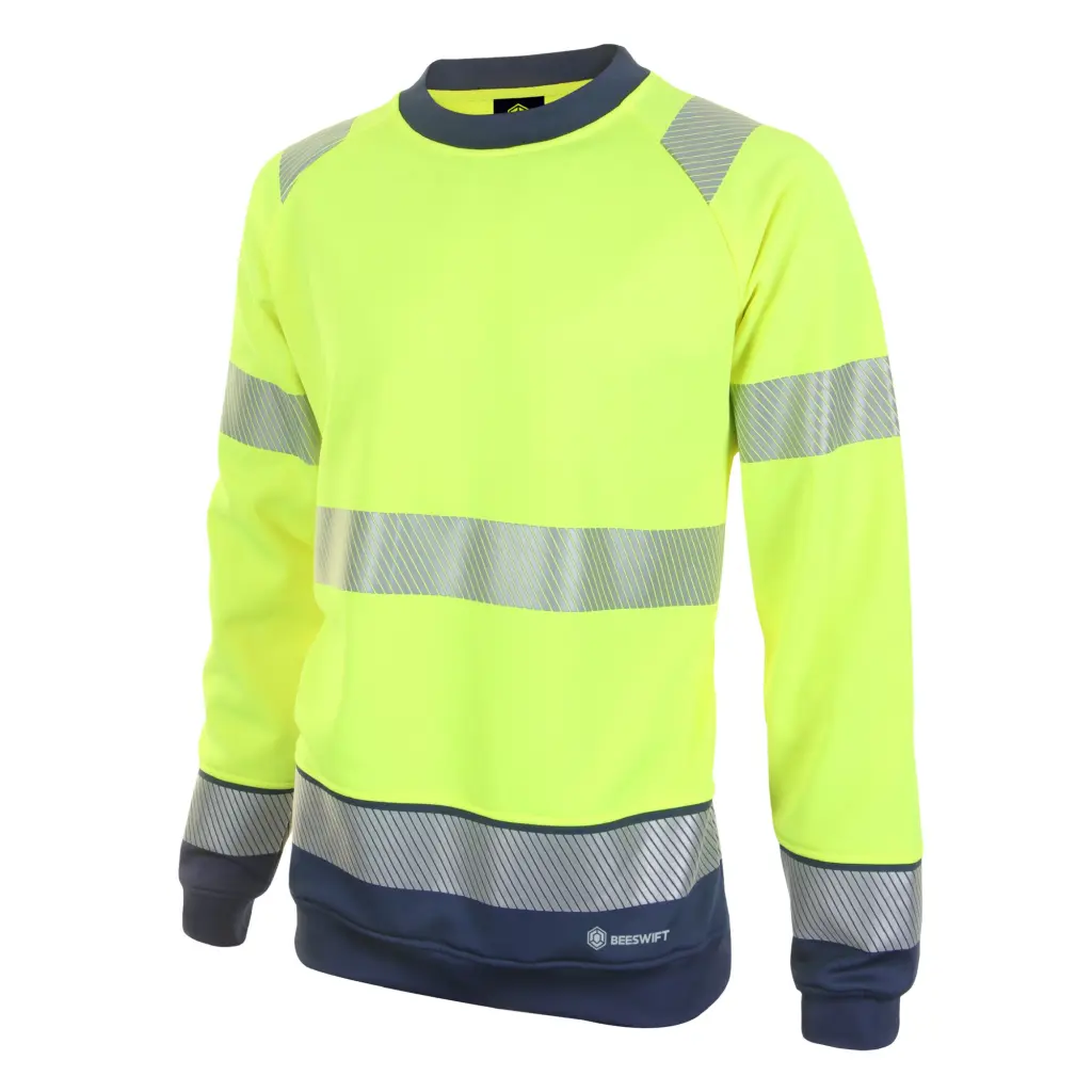 Beeswift High Visibility  Two Tone Sweatshirt Saturn Yellow / Navy 4XL