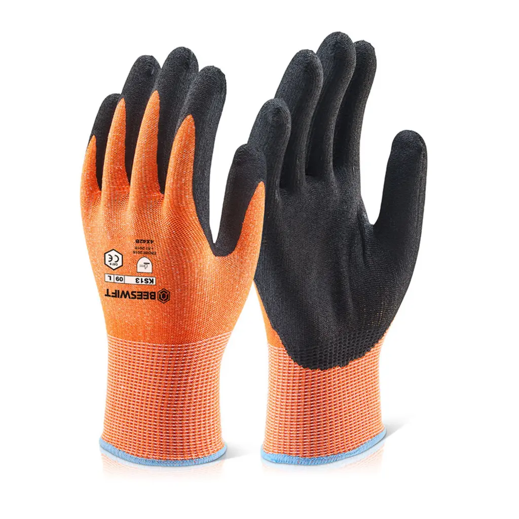 Beeswift Kutstop Micro Foam Nitrile Amber Cut Level 3 Amber M