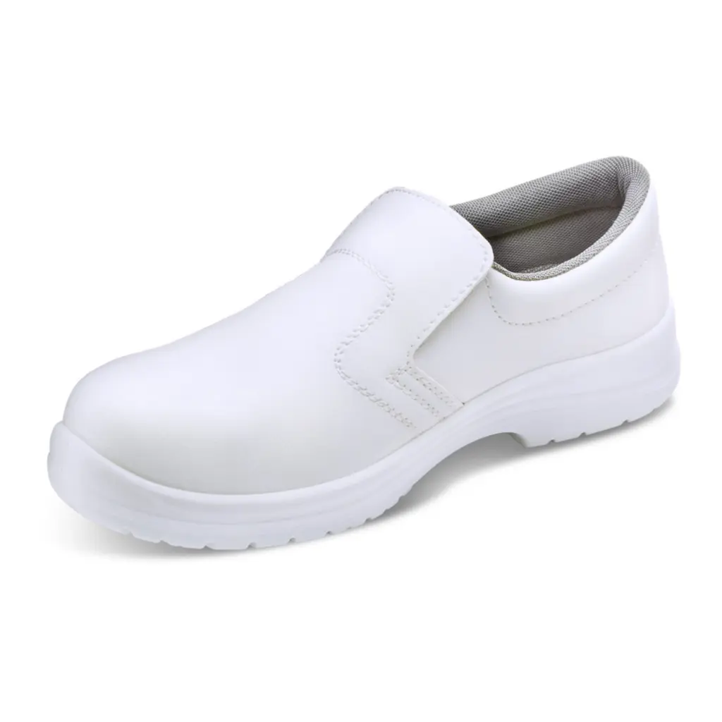 Beeswift Micro-Fibre Slip On Shoe S2 White 10.5