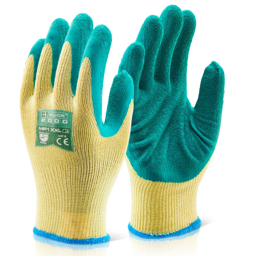 Beeswift Multi-Purpose Latex Palm Coated Gloves Green M