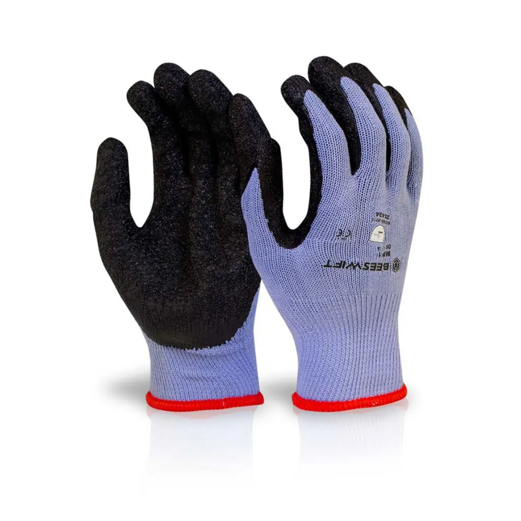 Beeswift Multi-purpose Black Latex Palm Coated Glove Large