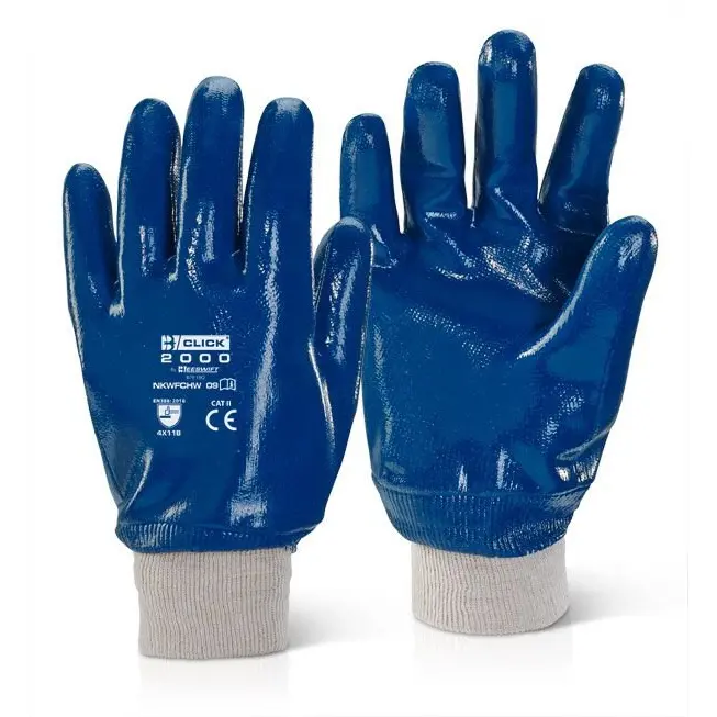 Beeswift Nitrile Knitted Wrist Fully Coated Heavy Weight Blue 10 (Box of 10)
