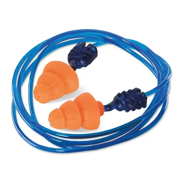 Beeswift ORANGE CORDED TRI FLANGE REUSABLE EAR PLUG SNR 34 Box200