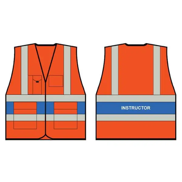 Beeswift Orange Exec Vest Lge C/W Instructor Back Logo