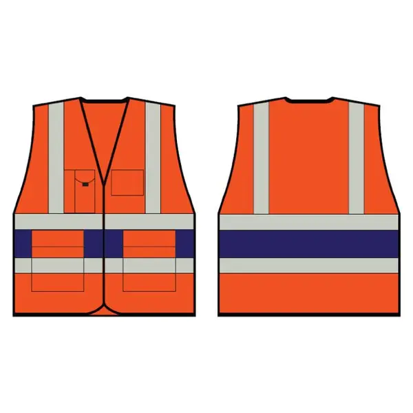 Beeswift Orange Executive Vest With Navy Blue Band 5Xl