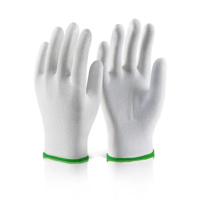 Beeswift POLYESTER KNITTED LINER GLOVE WHITE LGE (SIZE 9)  Pk10