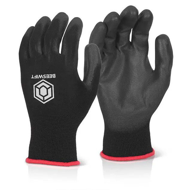 Beeswift PU COATED GLOVE BLACK XS  Pk10