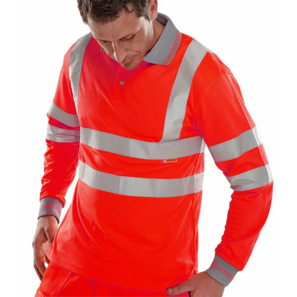 Beeswift Polo Shirt Long Sleeved Red 5XL