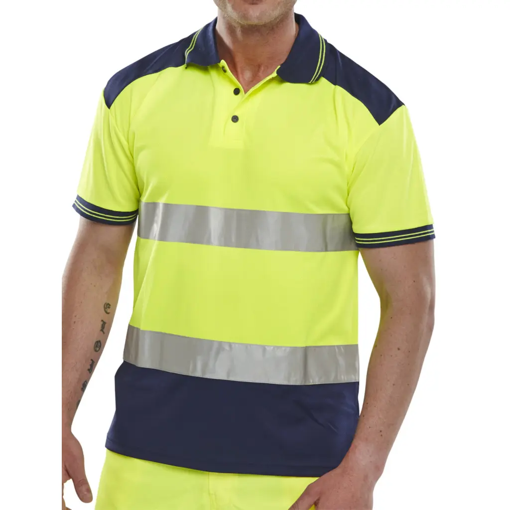 Beeswift Polo Shirt Two Tone Saturn Yellow / Navy S