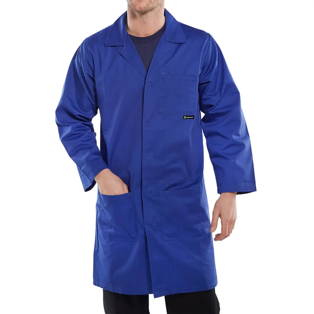 Beeswift Poly Cotton Warehouse Coat Royal Blue 44
