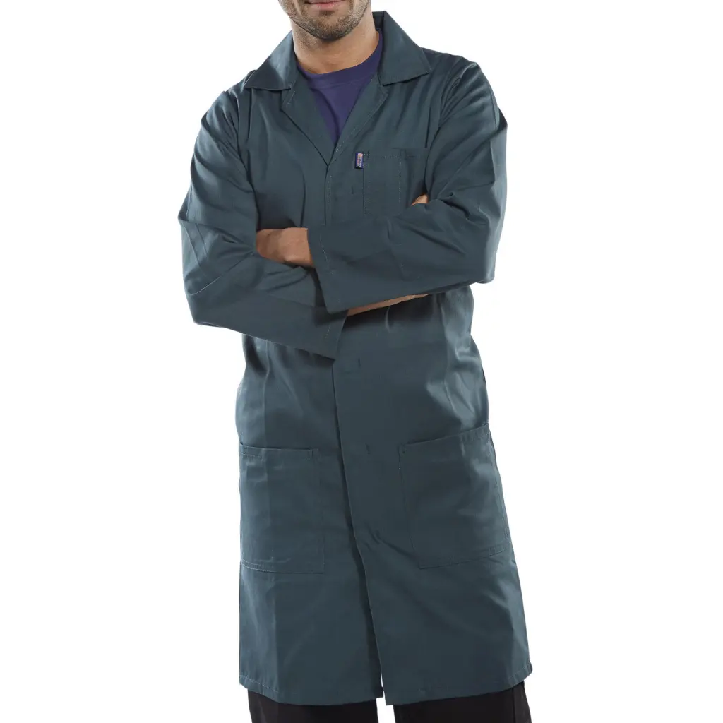 Beeswift Poly Cotton Warehouse Coat Spruce Green 40