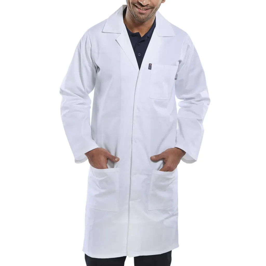 Beeswift Poly Cotton Warehouse Coat White 28