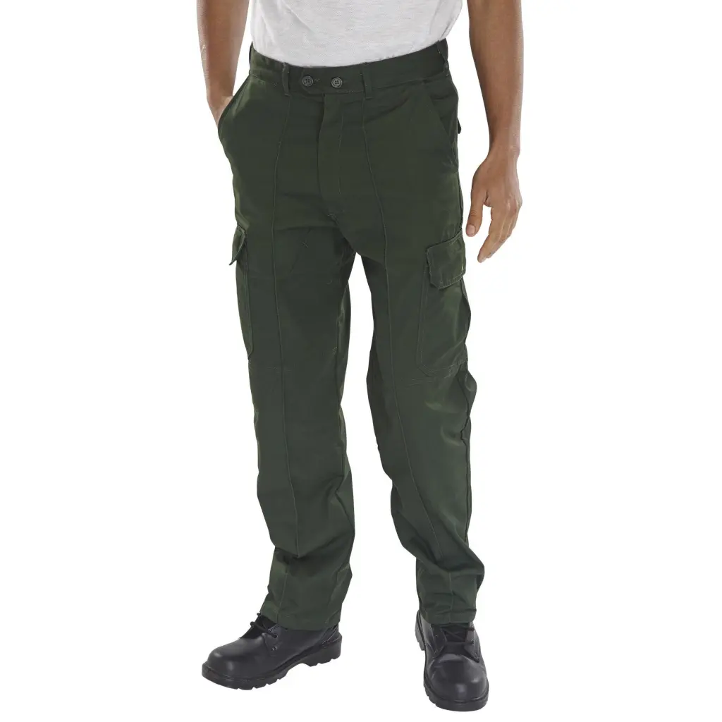 Beeswift Poly Cotton Work Trousers  Bottle Green 46