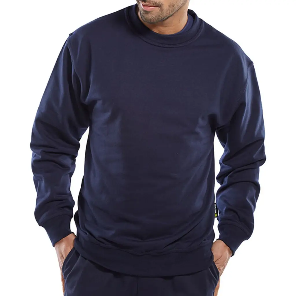 Beeswift Polycotton Sweatshirt Navy Blue L