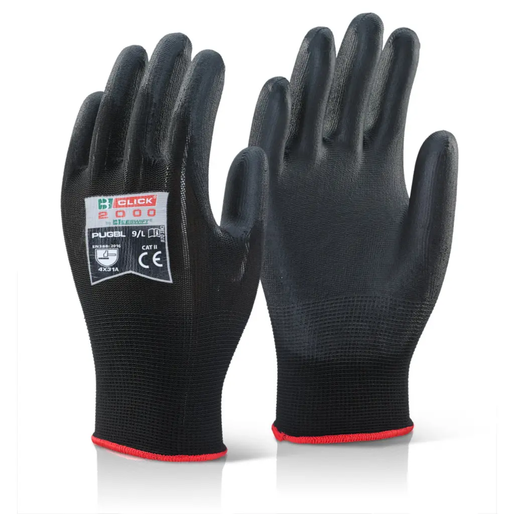 Beeswift Pu Coated Gloves Black XL
