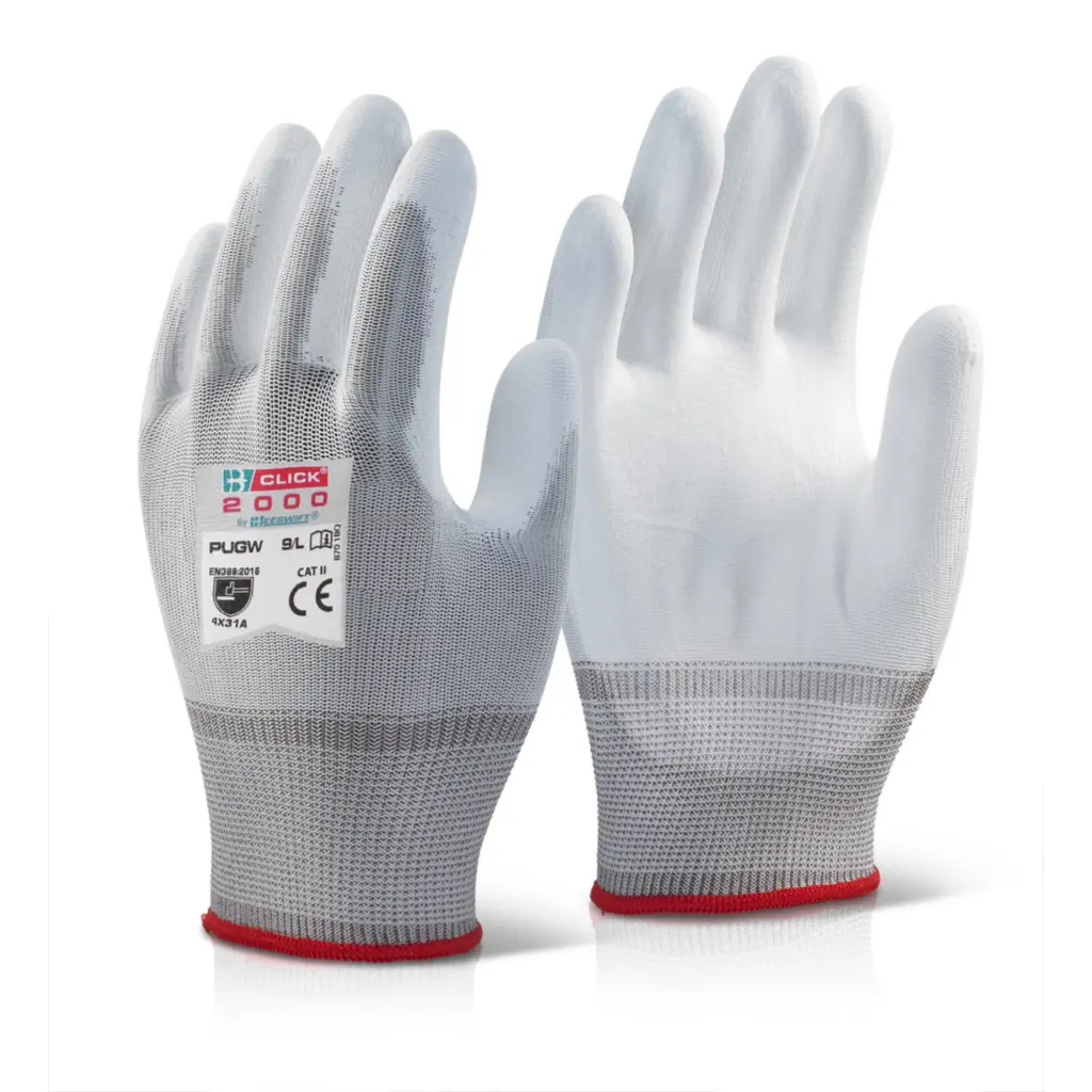 Beeswift Pu Coated Gloves White M