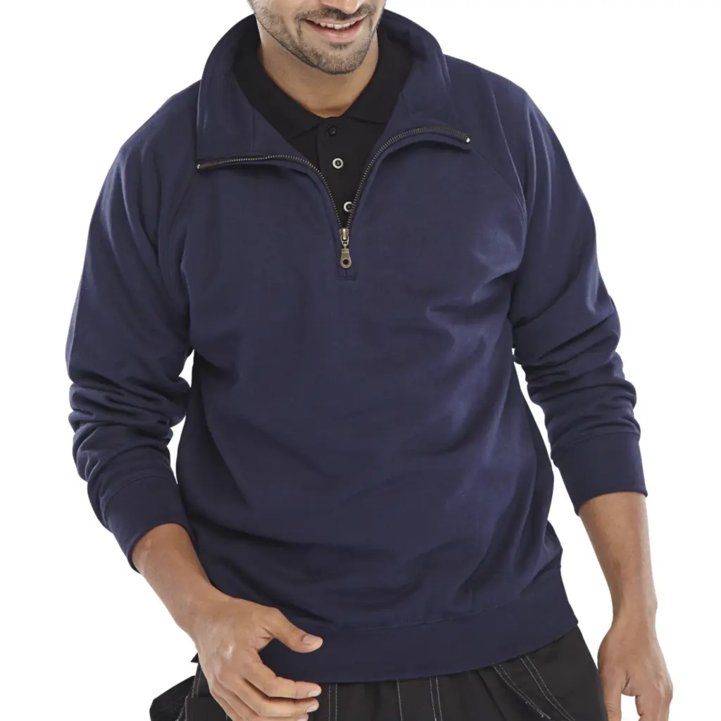 Beeswift Quarter Zip Sweatshirt Navy Blue S
