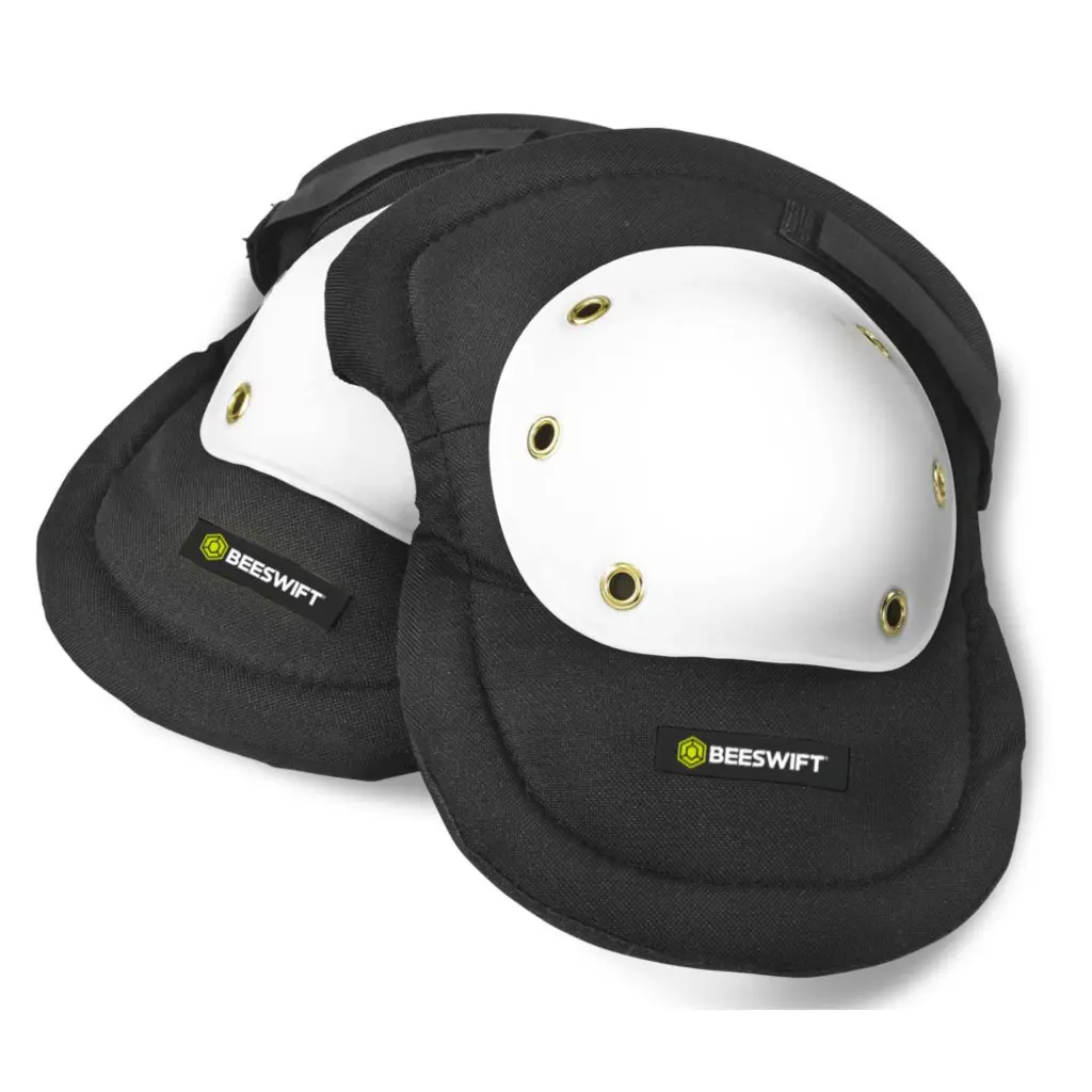 Beeswift Riveted Cap Knee Pads White / Black WHILE STOCK LASTS