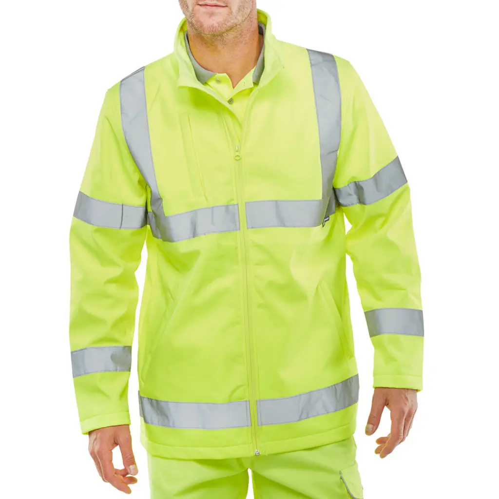 Beeswift Soft Shell Lightweight Hi Viz Jacket Saturn Yellow XL