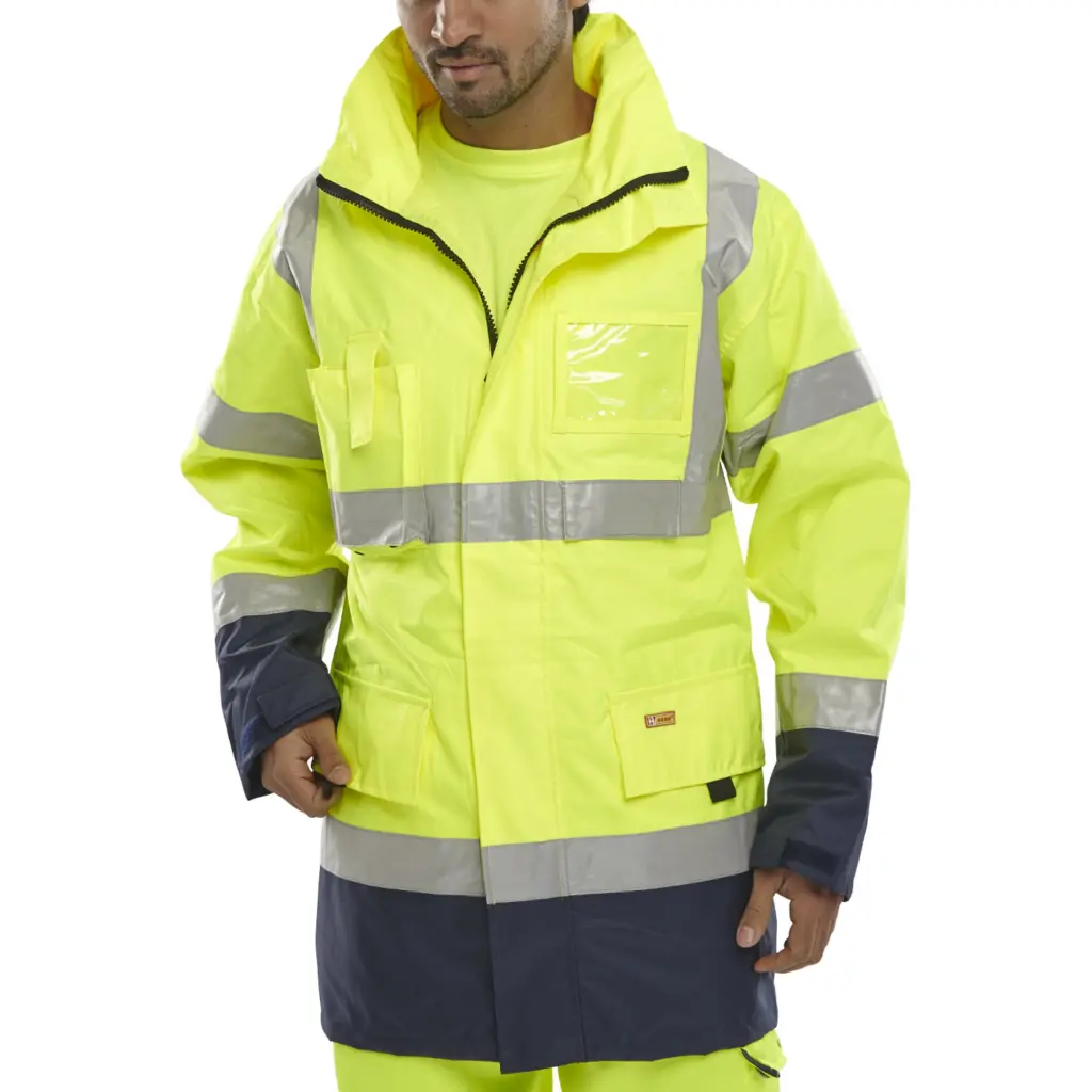 Beeswift Two Tone Breathable Traffic Jacket Saturn Yellow / Navy 3XL