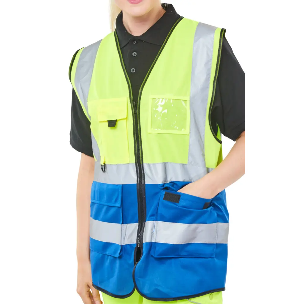 Beeswift Two Tone Executive Waistcoat Saturn Yellow / Royal S