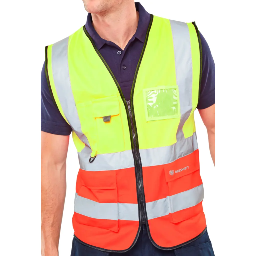 Beeswift Two Tone Executive Waistcoat Saturnyellow / Red S