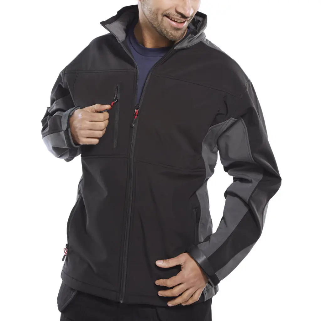 Beeswift Two Tone Soft Shell Jacket Black / Grey 3XL