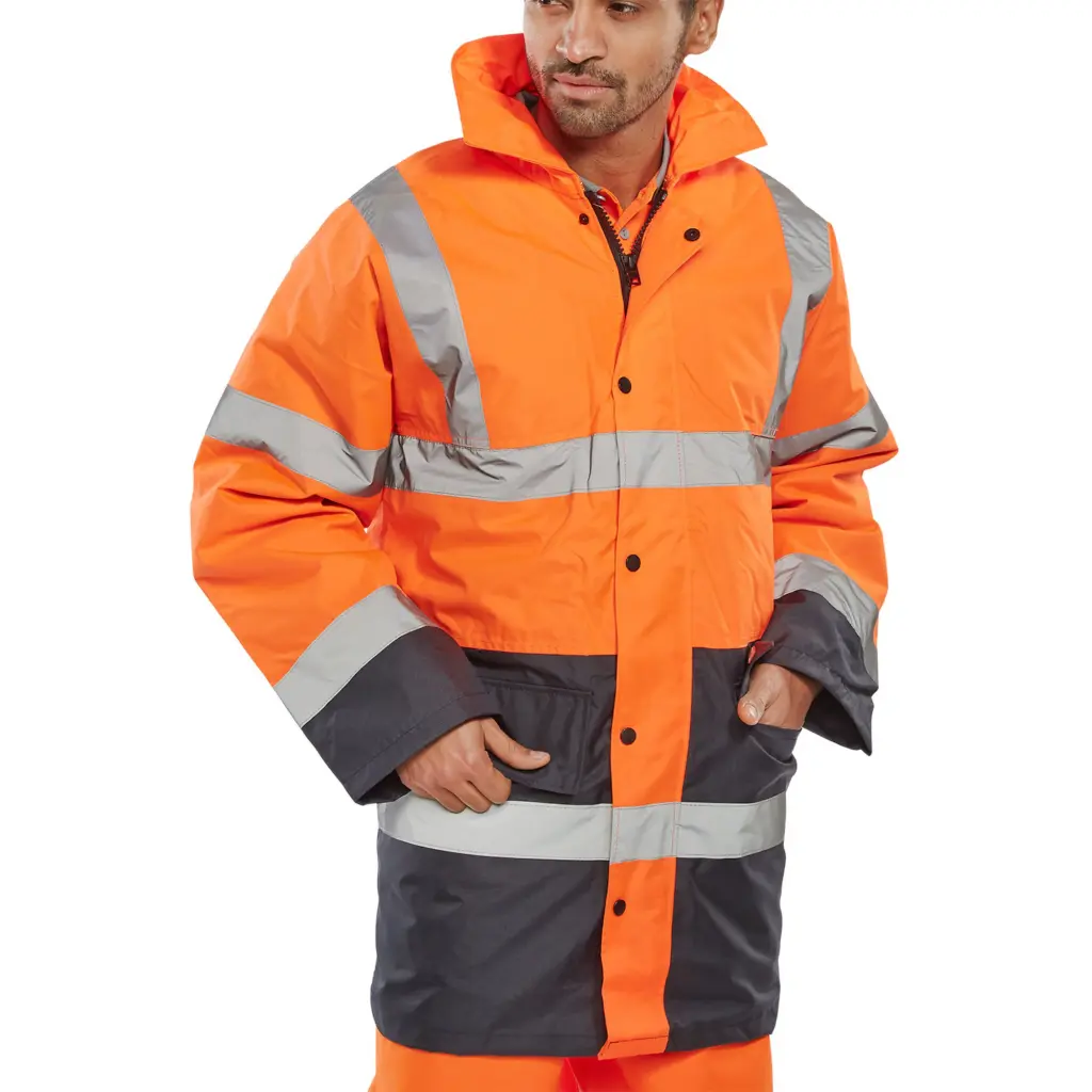 Beeswift Two Tone Traffic Jacket Orange / Navy M