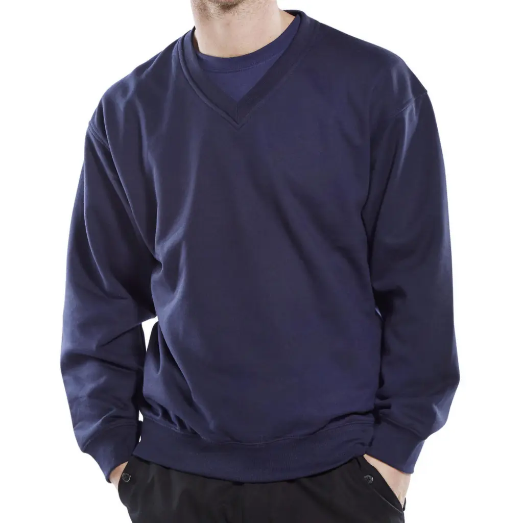Beeswift V-Neck Sweatshirt Navy Blue 2XL