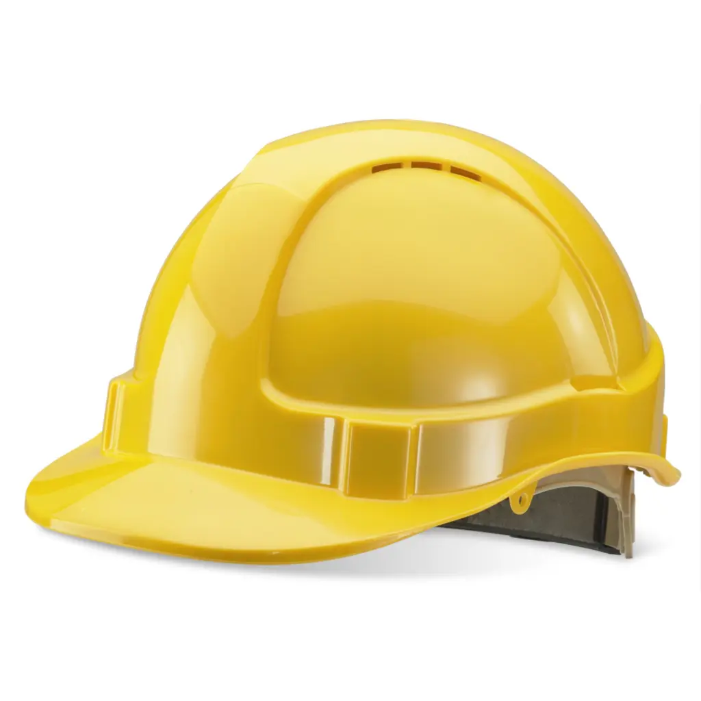 Beeswift Wheel Ratchet Vented Safety Helmet Yellow 