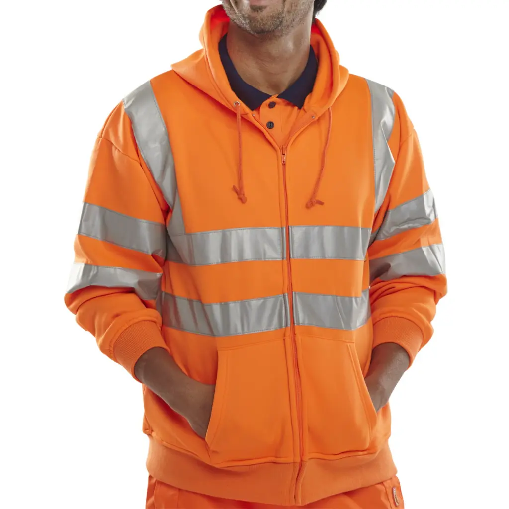 Beeswift Zip-Up Hooded Sweatshirt Orange 3XL