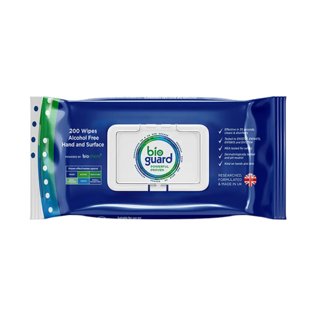 Bioguard 200 Soft Pack Hand and Surface Wipe Alcohol-Free