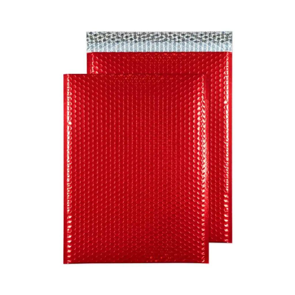 Blake Colour C3 Festive Red Metallic Gloss Bubble Mailer Peel and Seal 70Mu 450x324mm BOX 50