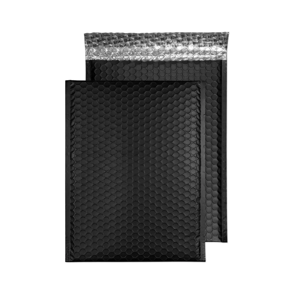 Blake Colour C4 Jet Black Metallic Bubble Peel and Seal 70Mu 320x240mm BOX 100