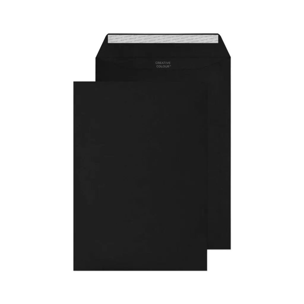Blake Colour C4 Jet Black Pocket Peel and Seal 120gsm 324x229mm BOX 250 PACK 10
