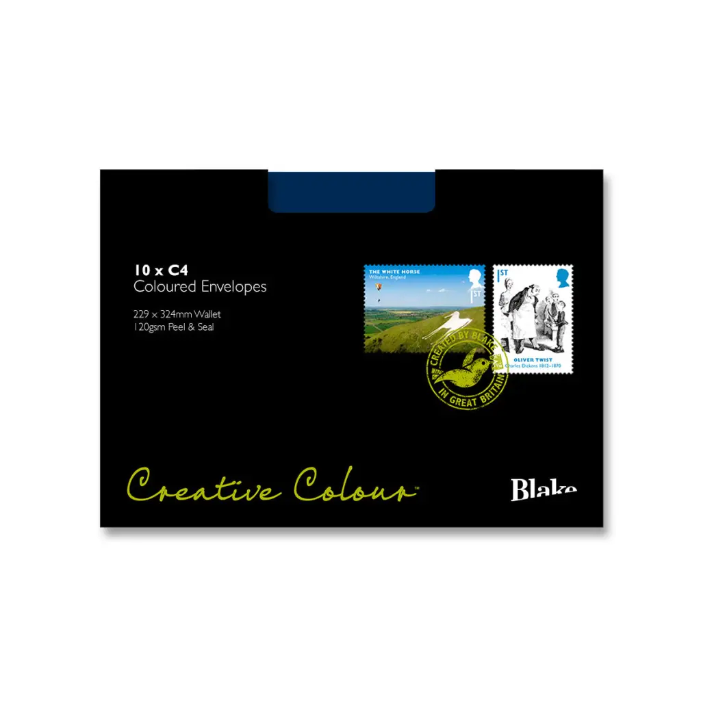 Blake Colour C4 Oxford Blue Pocket Peel and Seal 120gsm 324x229mm BOX 250 PACK 10