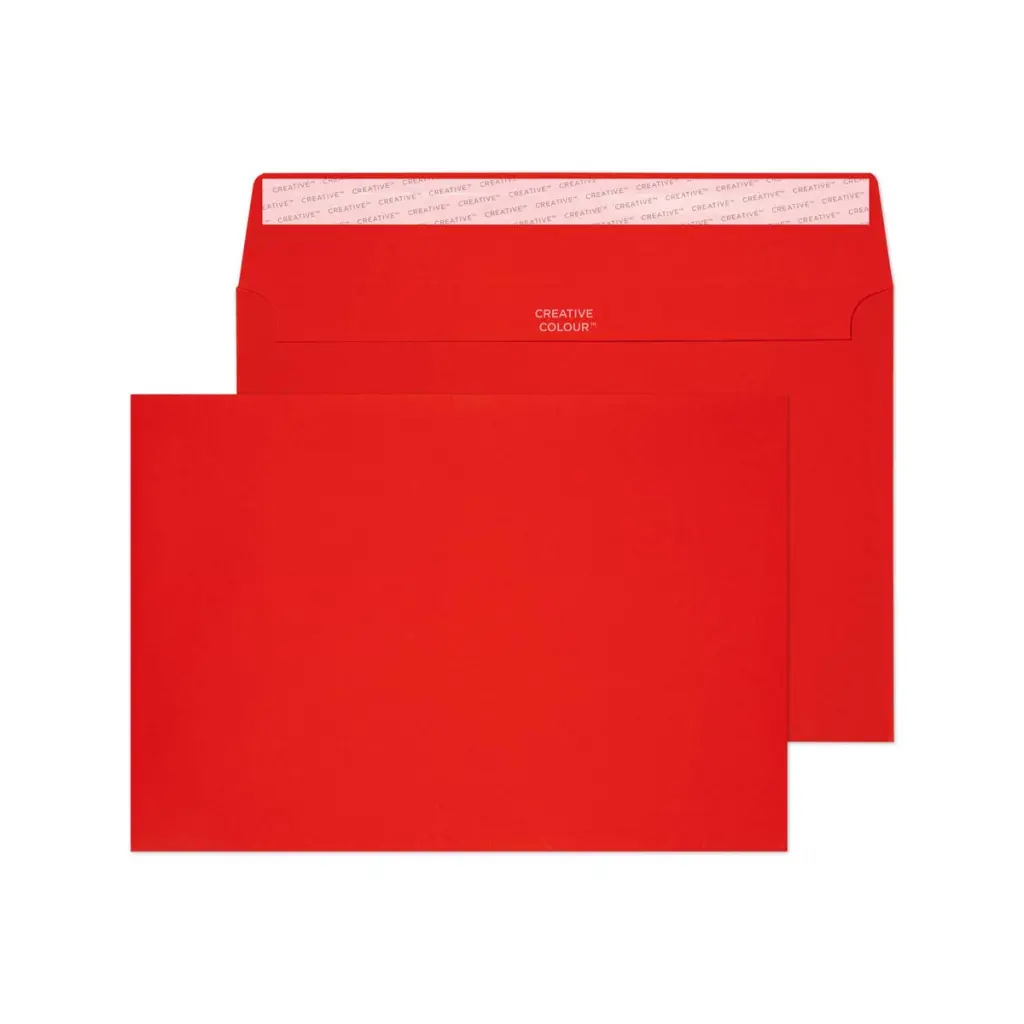 Blake Colour C5 Pillar Box Red Wallet Peel and Seal 120gsm 162x229mm BOX 500