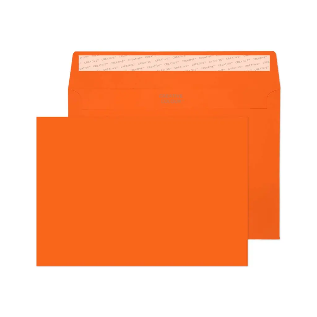 Blake Colour C5 Pumpkin Orange Wallet Peel and Seal 120gsm 162x229mm BOX 500 PACK 25